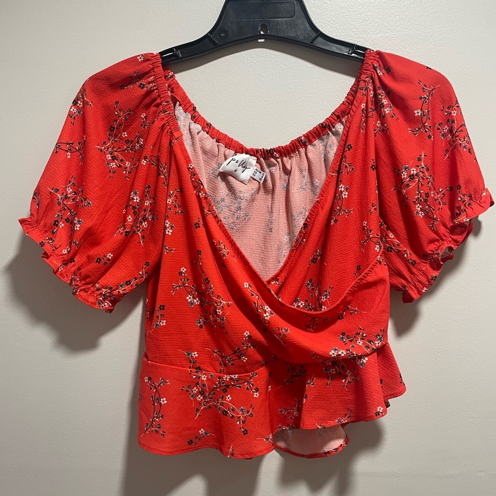 Princess Polly Floral Red Crop Top